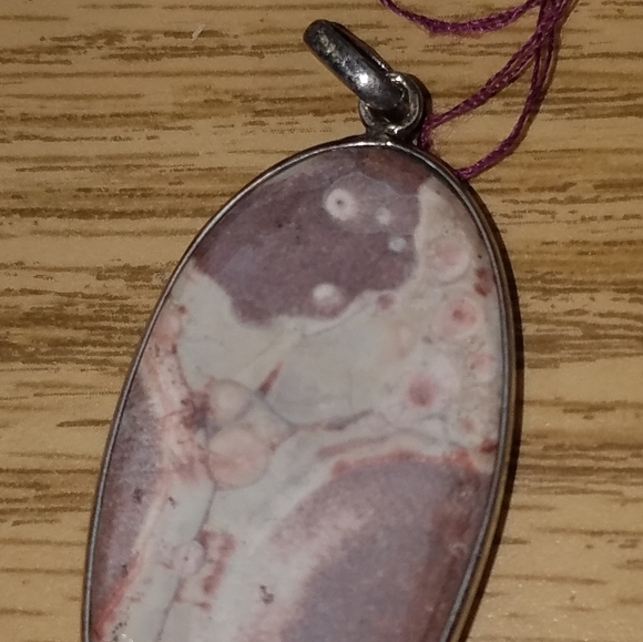 New Sterling silver Mexican Birds eye opal pendant - Picture 5 of 6